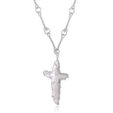 The Tethys Baroque Pearl Cross with Roman Chain