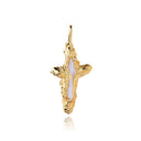 The Tethys Baroque Pearl Cross Pendant Charm